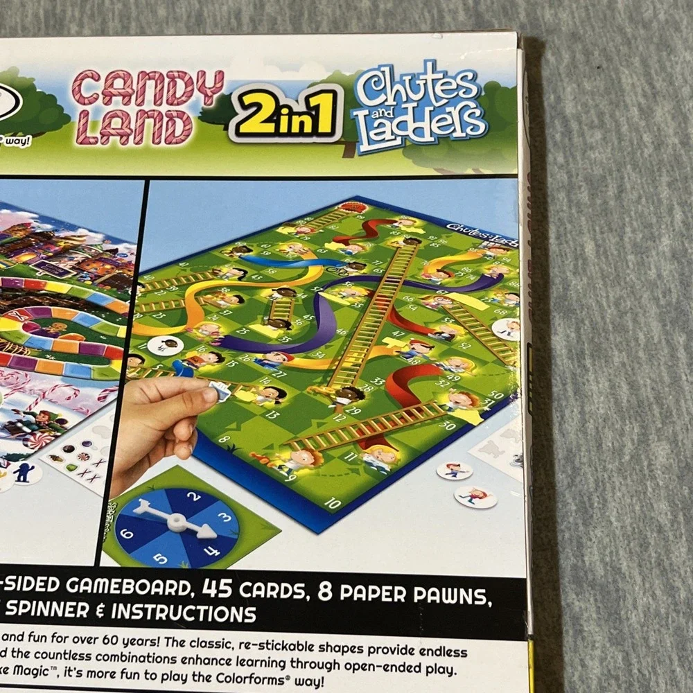 Colorforms 2 in 1 Candy Land Chutes and Ladders Game Toy Ages 3+ Travel Gift New